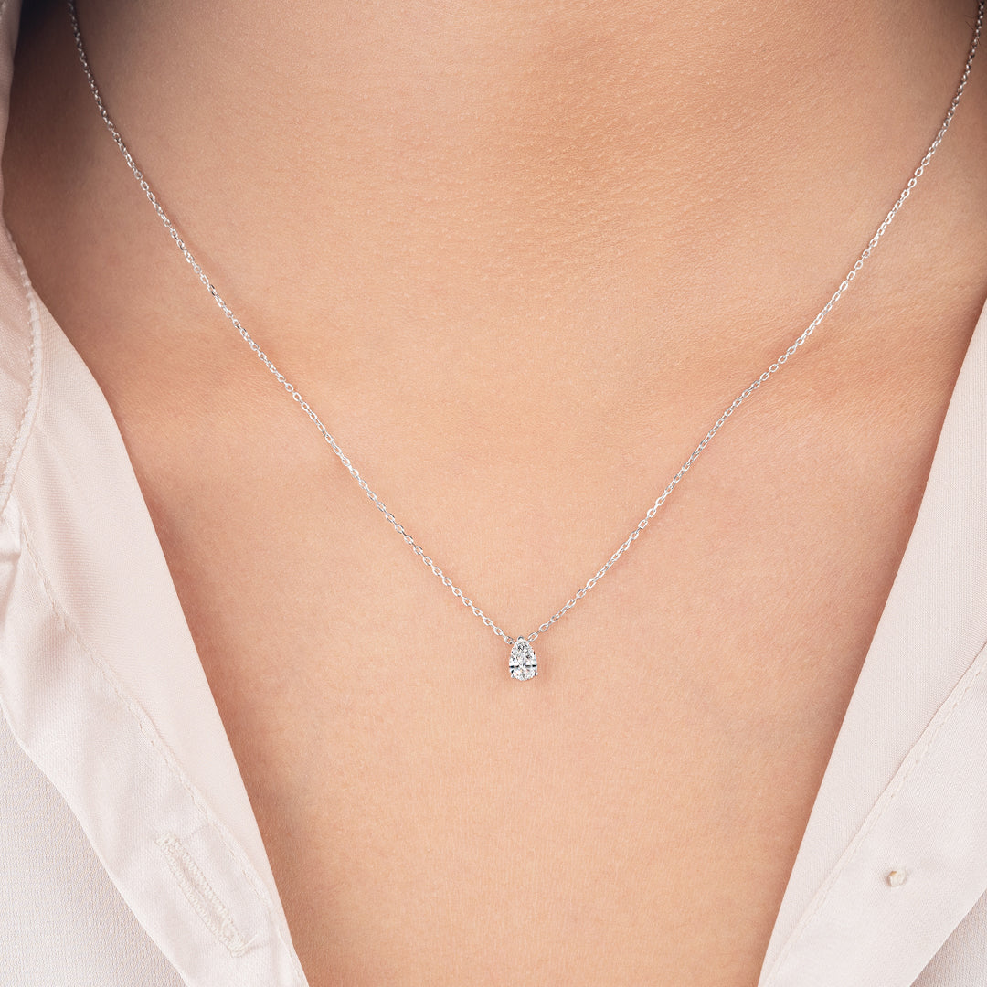 0.3ct Pear Diamond Lab-Grown Pendant White Gold