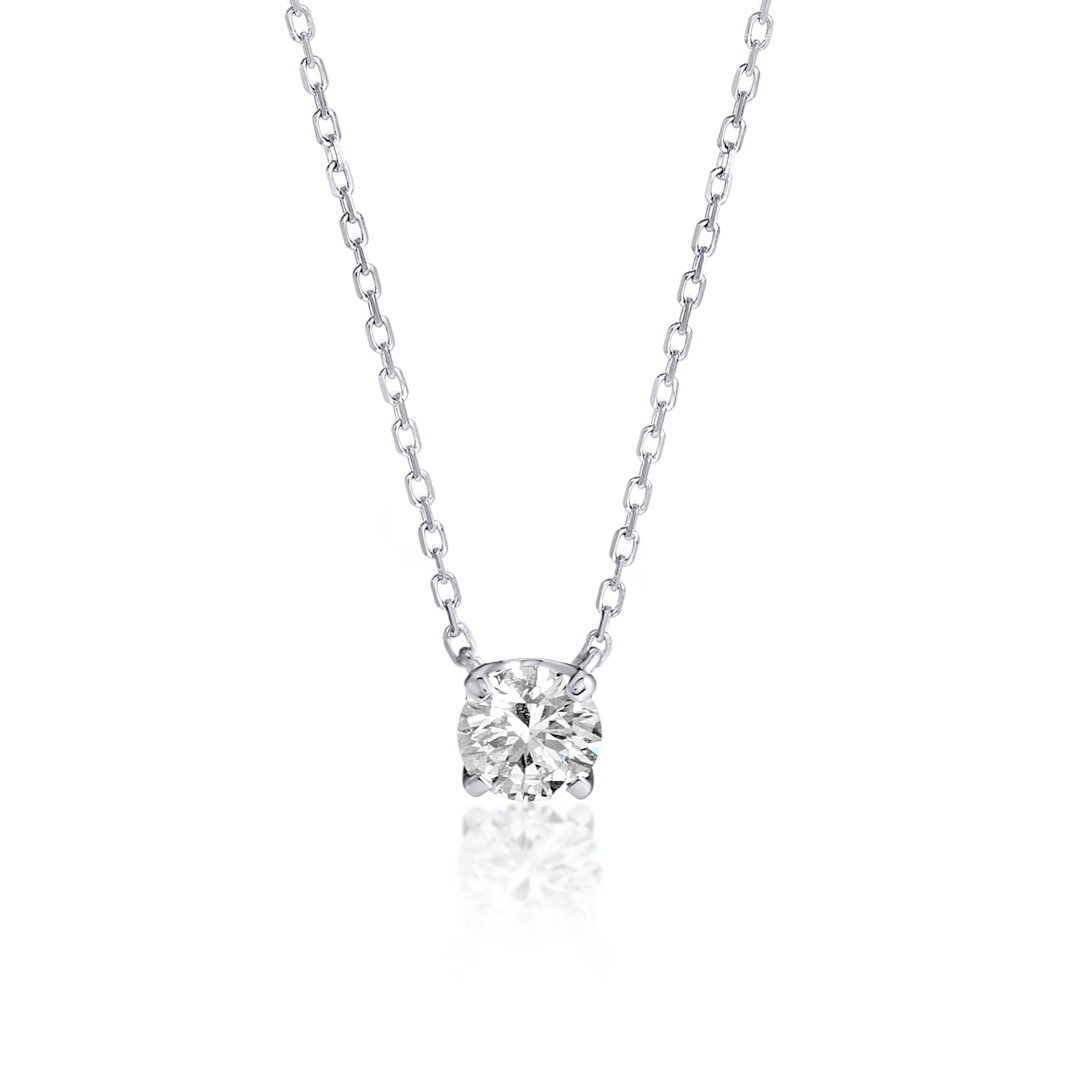 0.3ct Round Natural Diamond Pendant White Gold