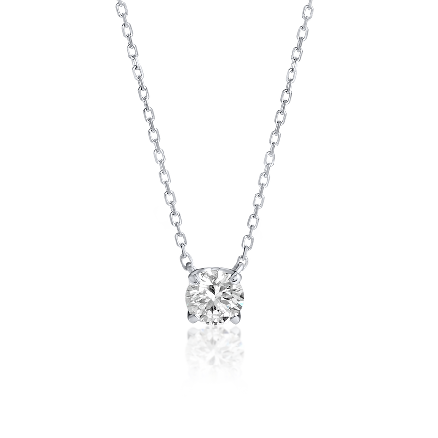 0.3ct Round Natural Diamond Pendant White Gold
