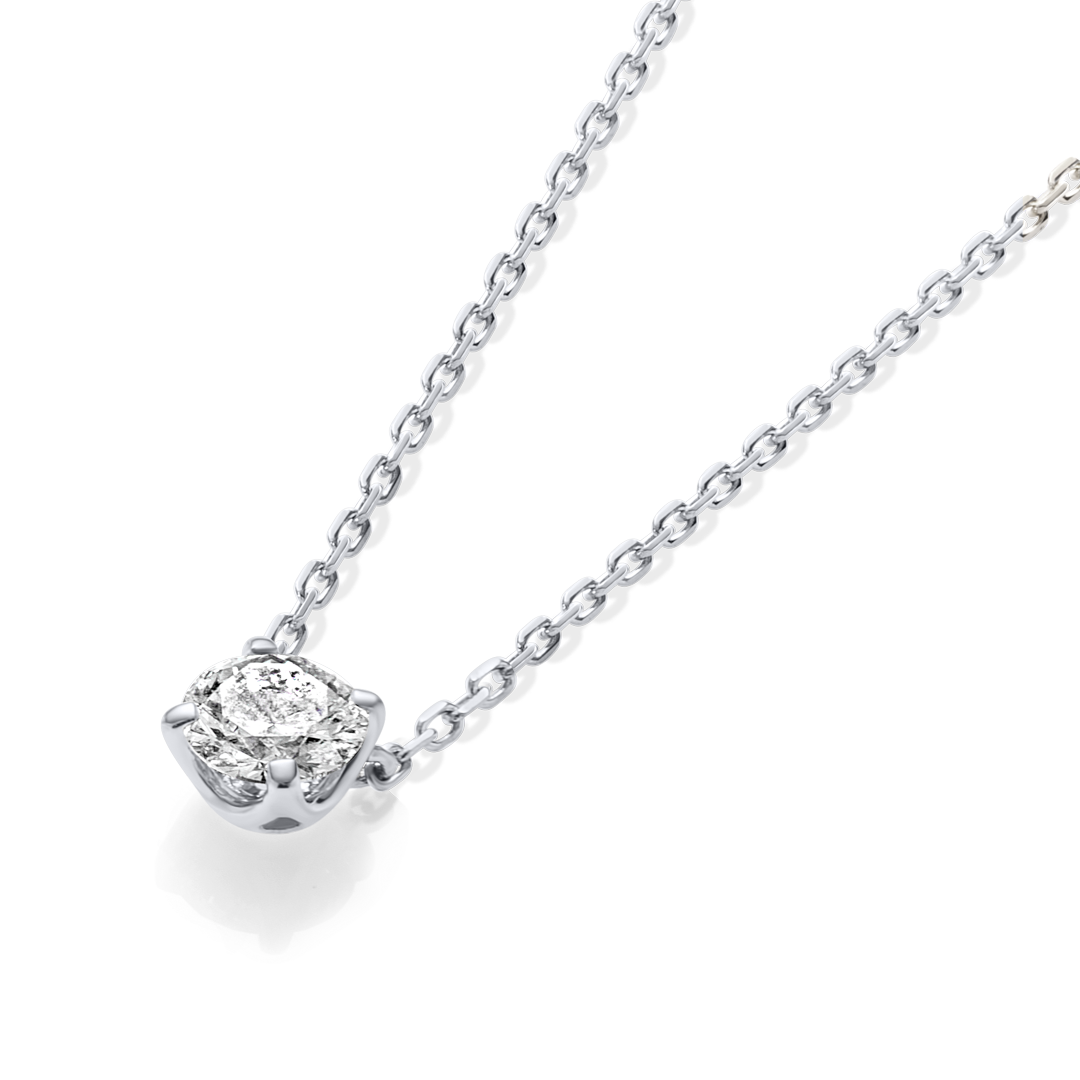 0.3ct Round Natural Diamond Pendant White Gold