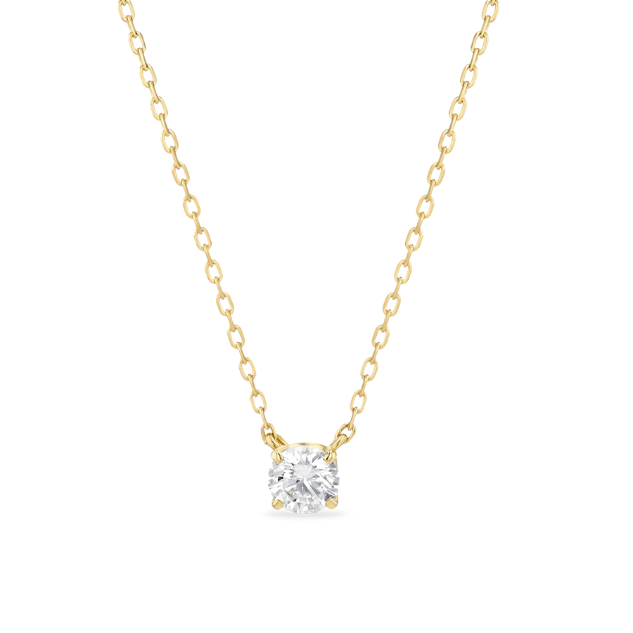 0.3ct Round Diamond Lab-Grown Pendant Yellow Gold