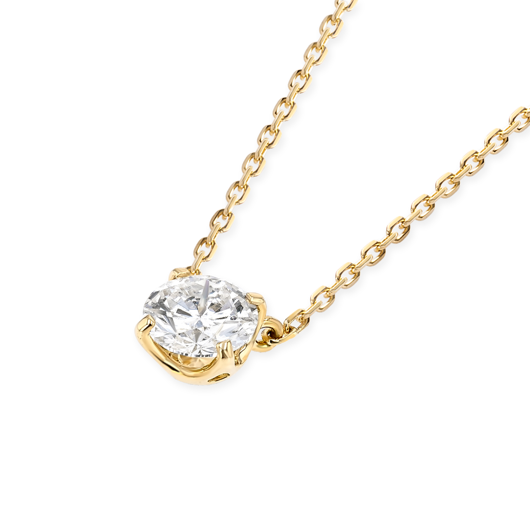 0.3ct Round Diamond Lab-Grown Pendant Yellow Gold