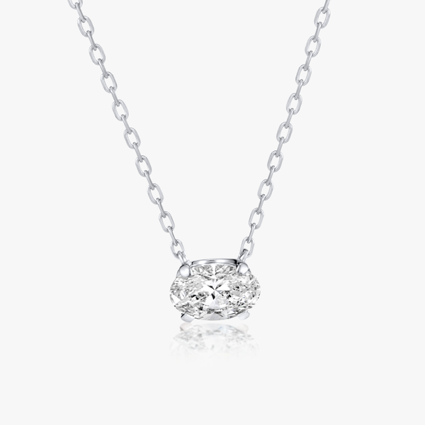 0.5ct Oval Diamond Lab-Grown Pendant White Gold