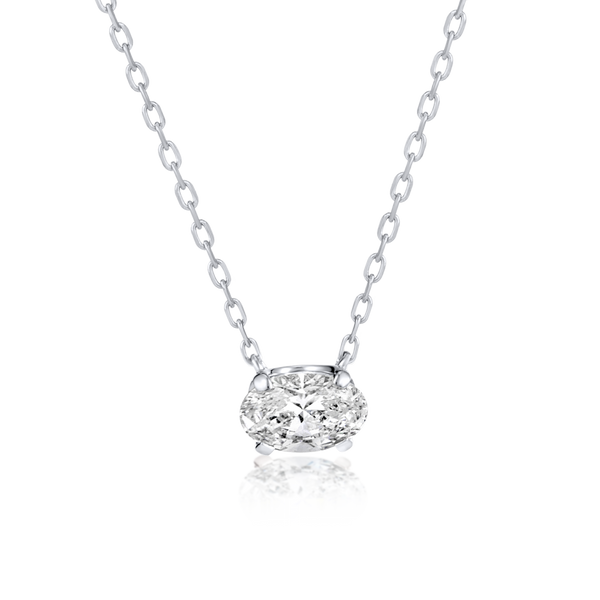 0.5ct Oval Diamond Lab-Grown Pendant White Gold