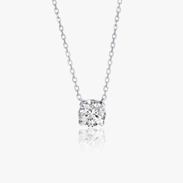0.5ct Round Diamond Lab-Grown Pendant White Gold