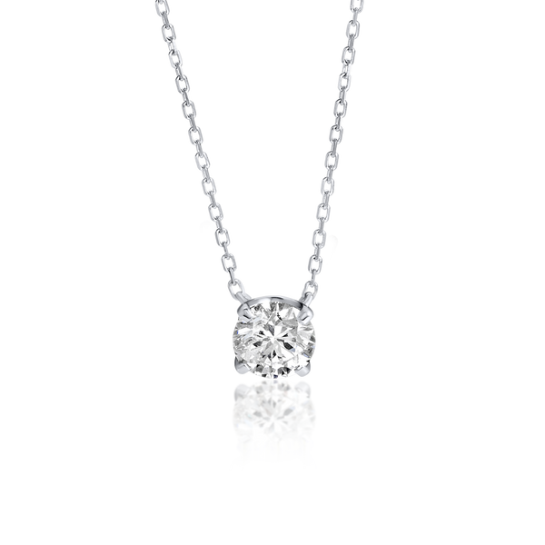 0.5ct Round Diamond Lab-Grown Pendant White Gold