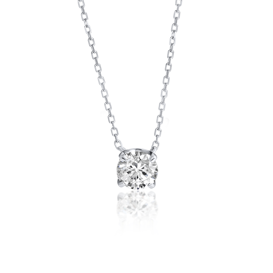 0.5ct Round Natural Diamond Pendant White Gold