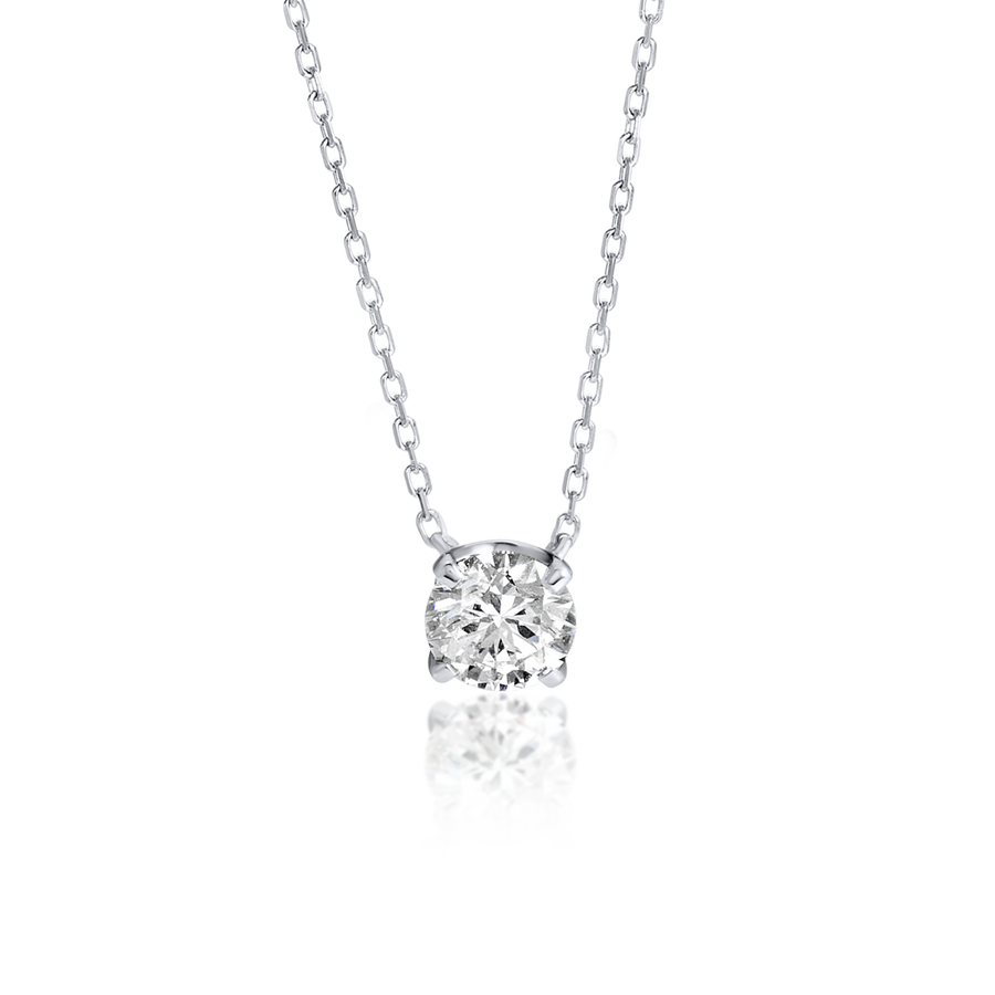 0.5ct Round Natural Diamond Pendant White Gold
