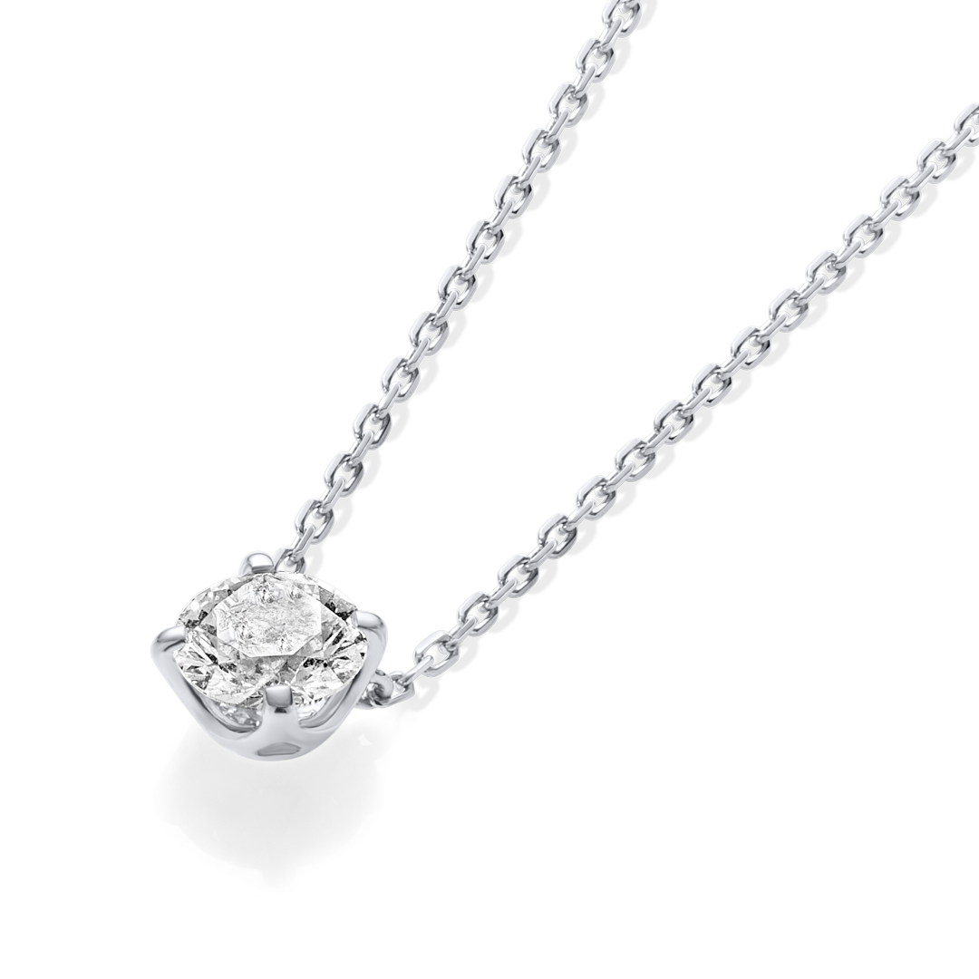 0.5ct Round Diamond Lab-Grown Pendant White Gold
