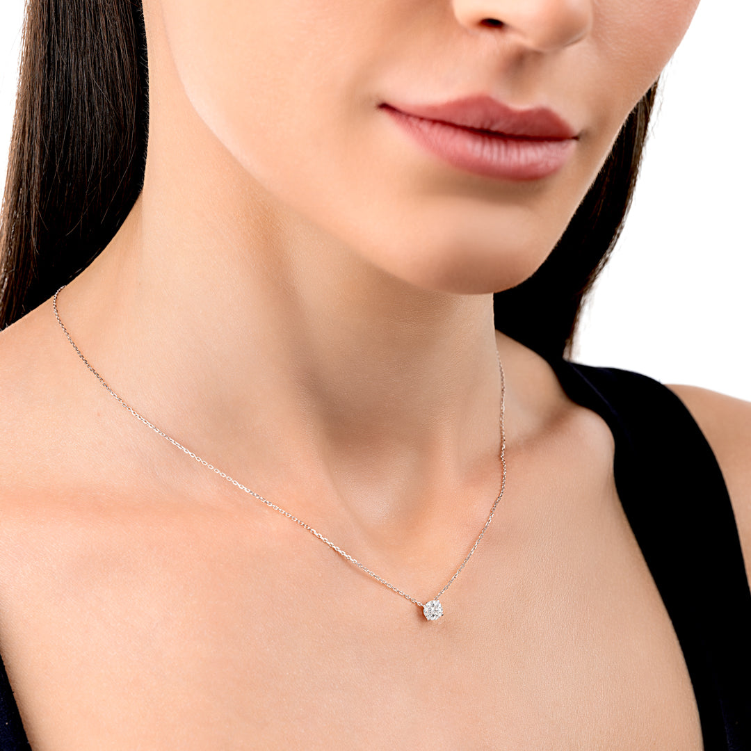 0.5ct Round Diamond Lab-Grown Pendant White Gold