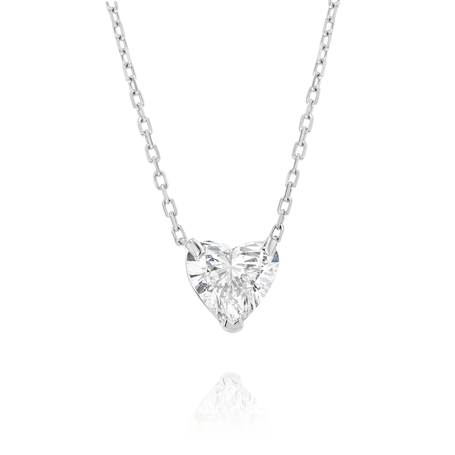 0.7ct Heart Natural Diamond Pendant White Gold