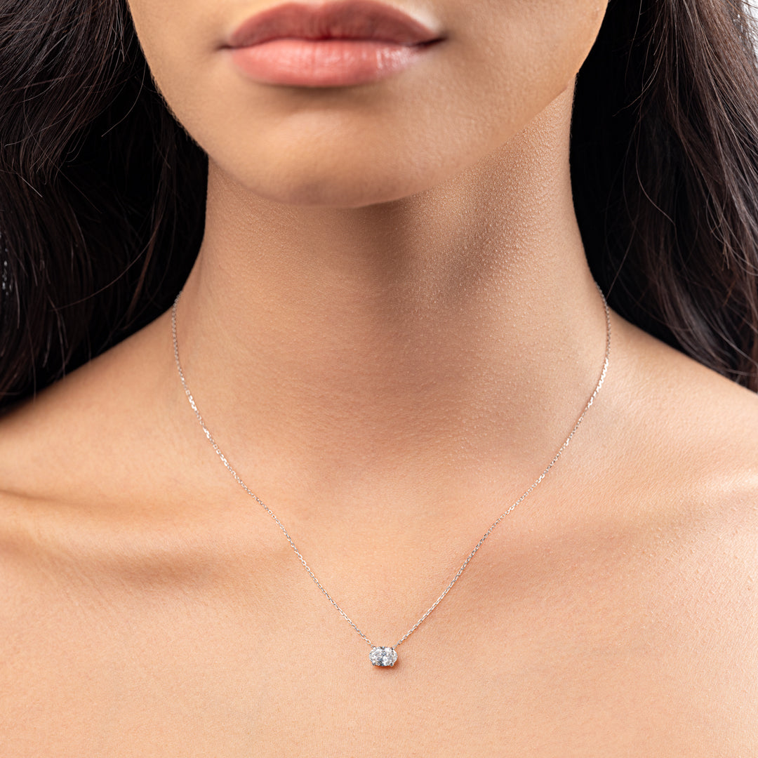 0.7ct Oval Diamond Lab-Grown Pendant White Gold