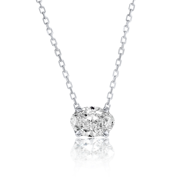 0.7ct Oval Diamond Lab-Grown Pendant White Gold