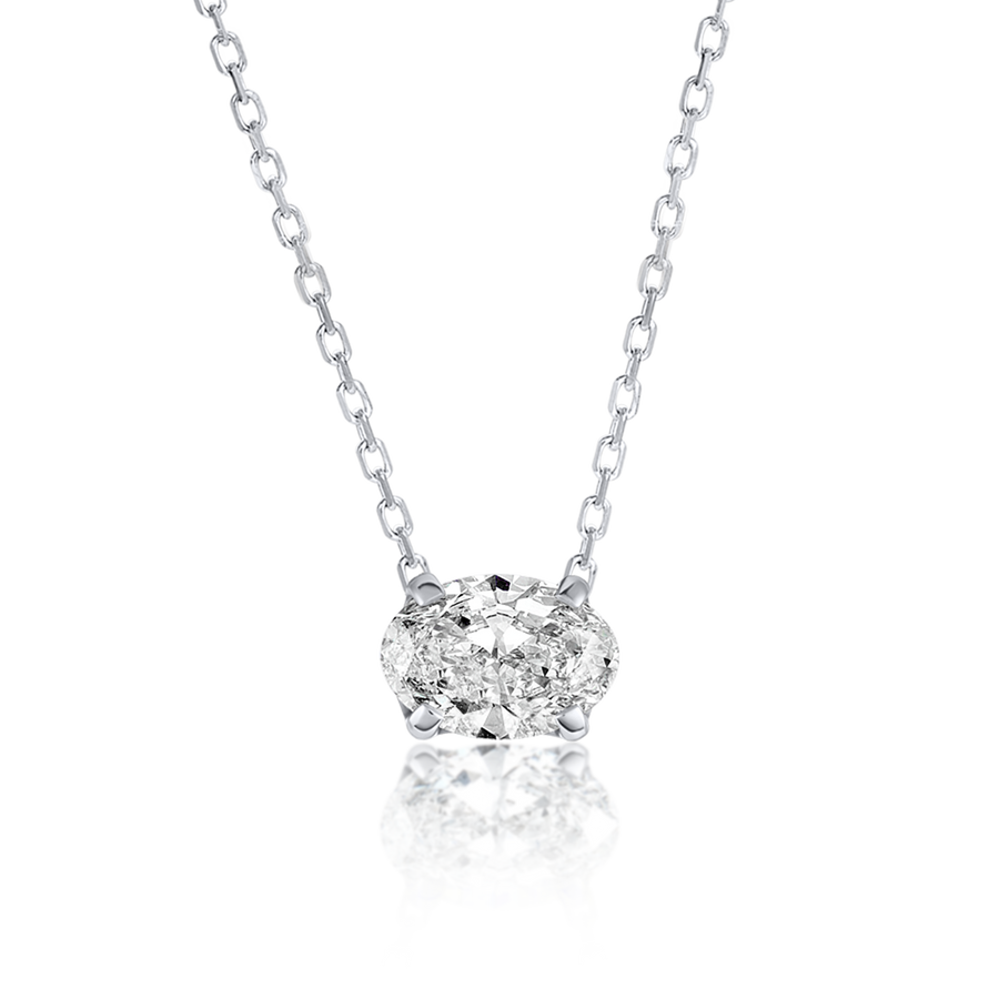 0.7ct Oval Diamond Lab-Grown Pendant White Gold