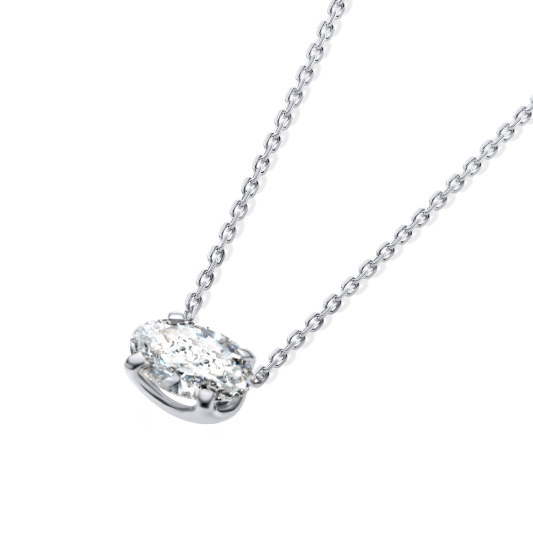 0.7ct Oval Diamond Lab-Grown Pendant White Gold