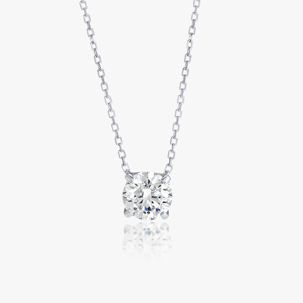 0.7ct Round Diamond Lab-Grown Pendant White Gold