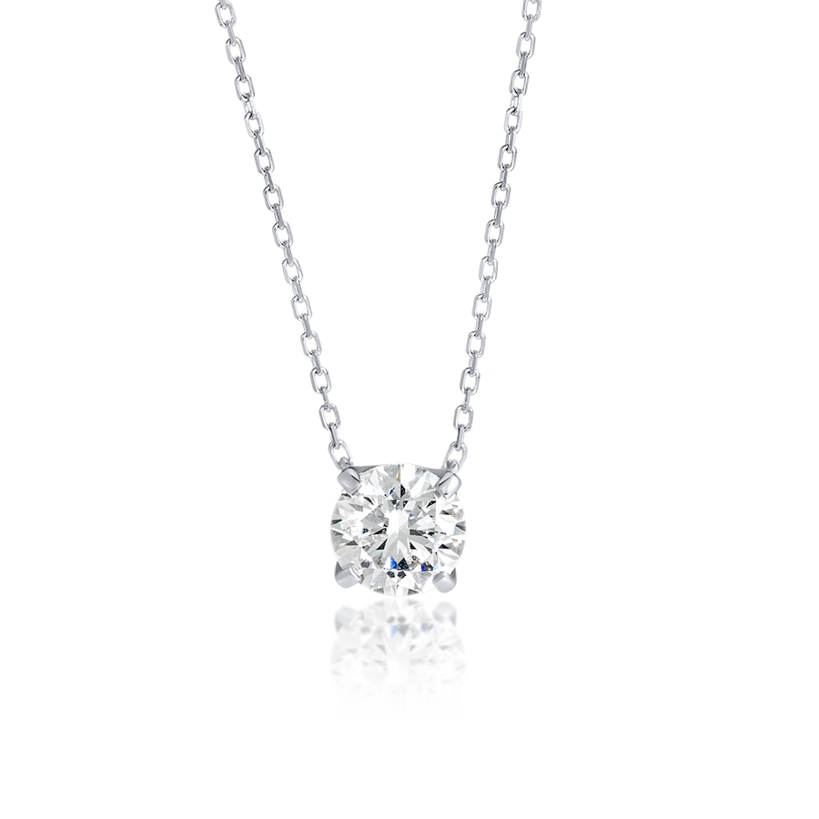 0.7ct Round Natural Diamond Pendant White Gold