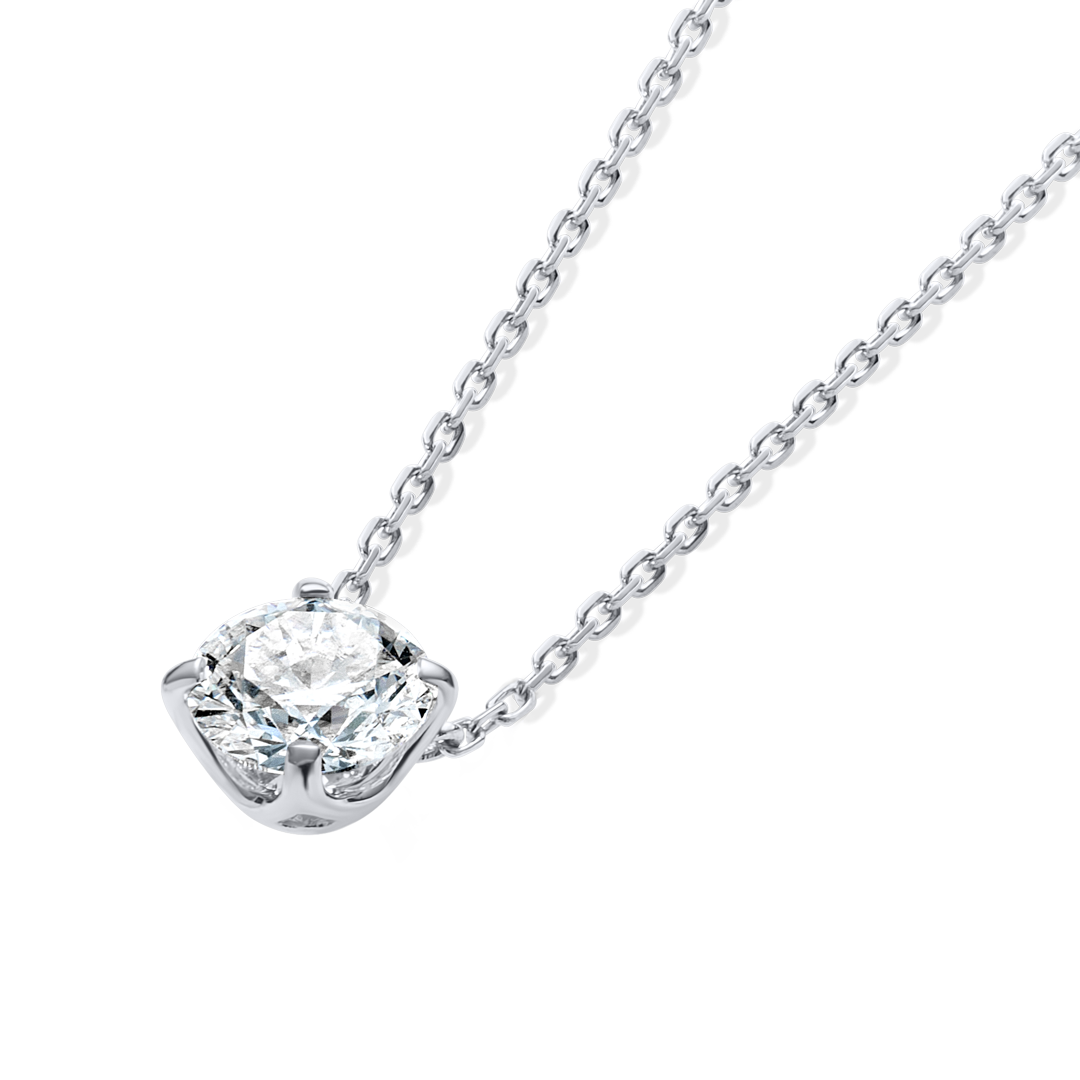 0.7ct Round Diamond Lab-Grown Pendant White Gold