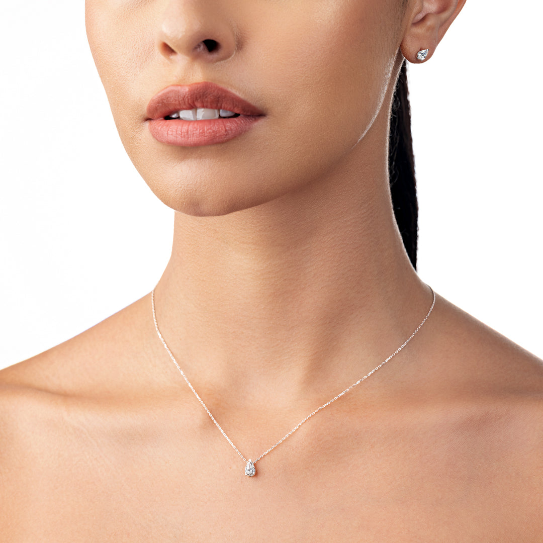 0.5ct Pear Diamond Lab-Grown Pendant White Gold