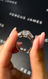 4 Carat Lab-Grown Trilogy Engagement Ring - Cushion Diamond