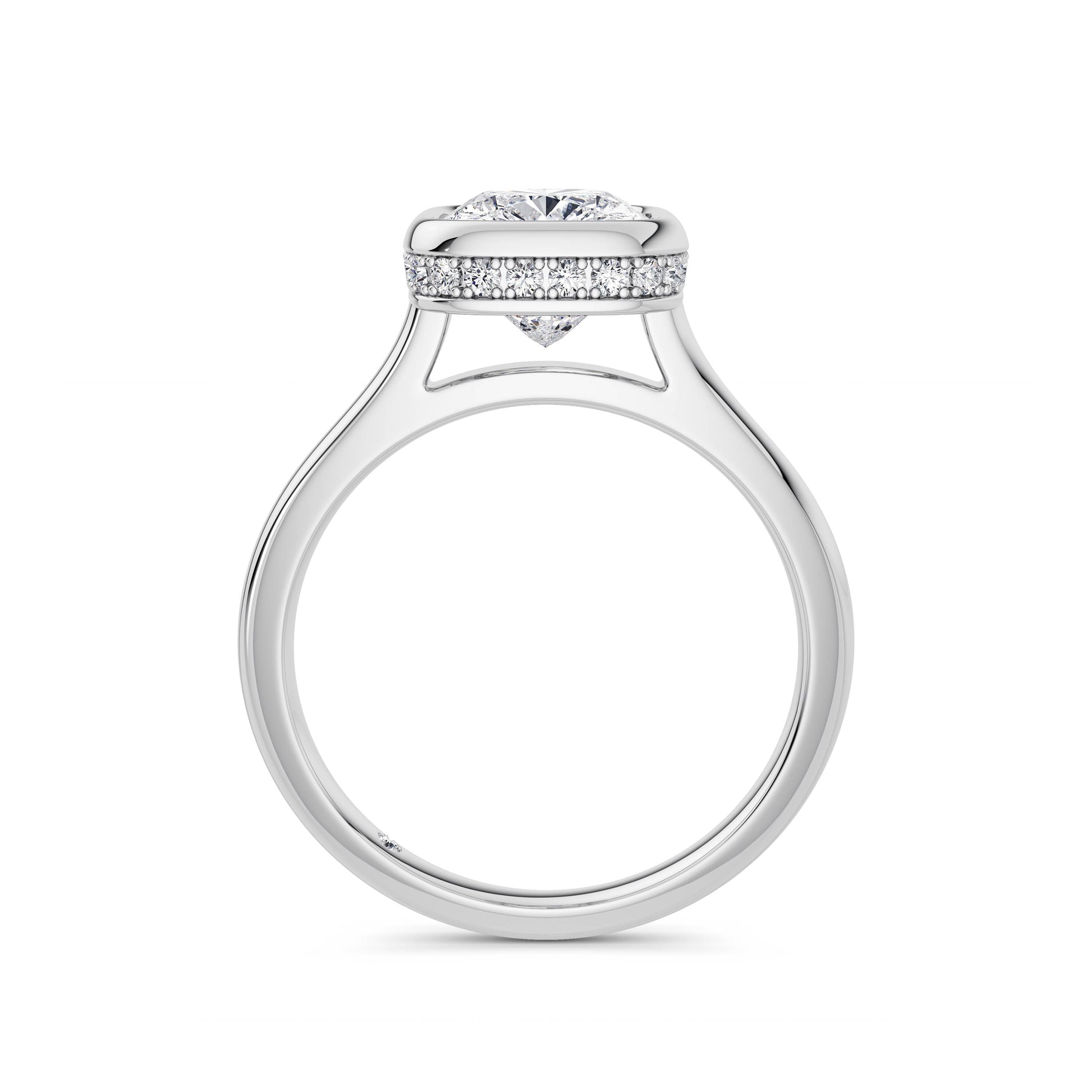 Polly Platinum Elongated Cushion Solitaire