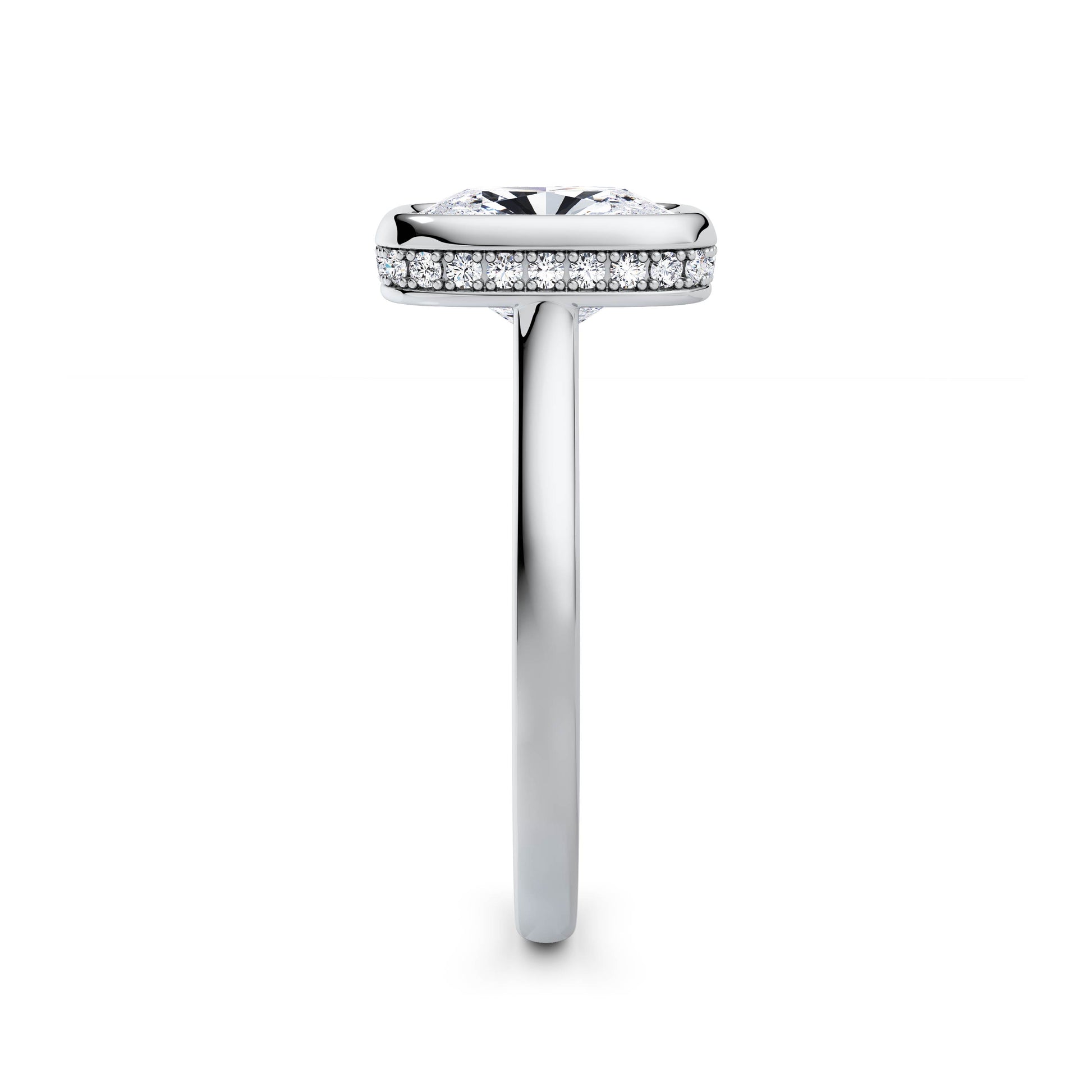 Polly Platinum Elongated Cushion Solitaire