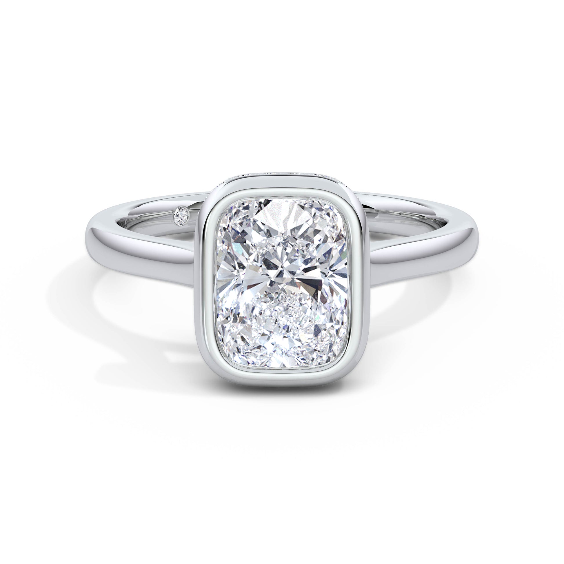 Polly Platinum Elongated Cushion Solitaire