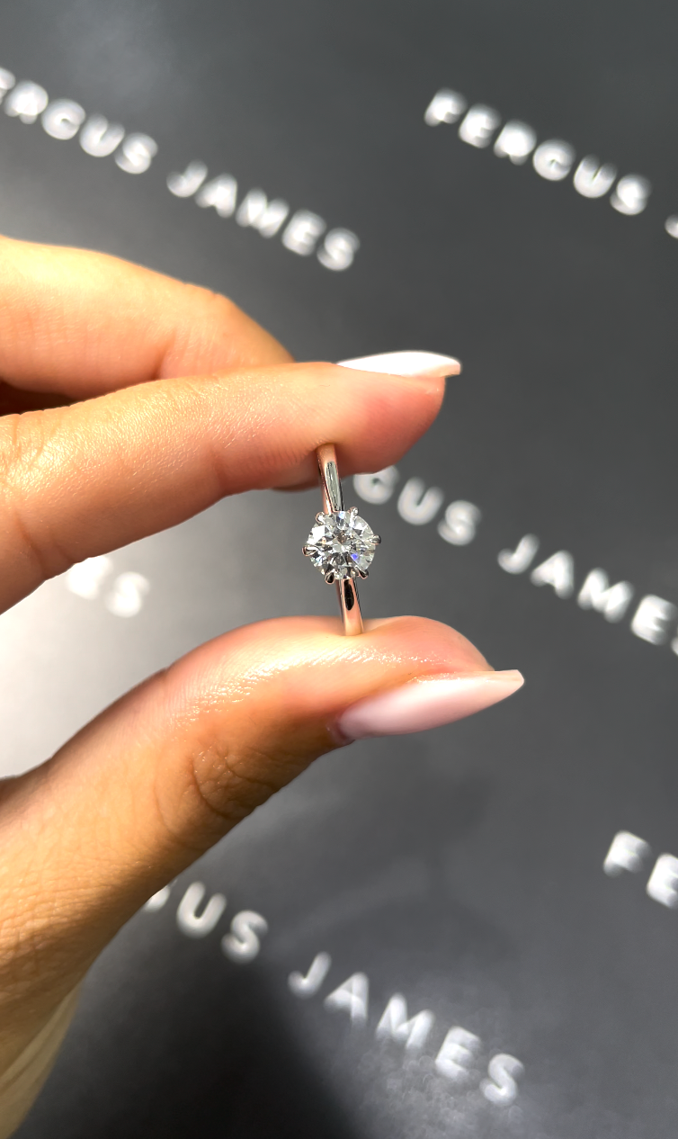 0.5 Carat Natural Solitaire Engagement Ring - Round Diamond