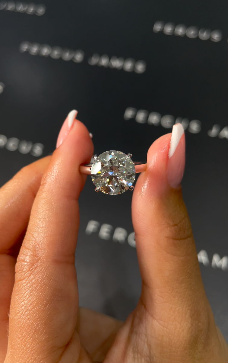 5 Carat Natural Solitaire Engagement Ring - Round Diamond
