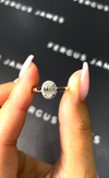0.5 Carat Natural Halo Engagement Ring - Oval Diamond