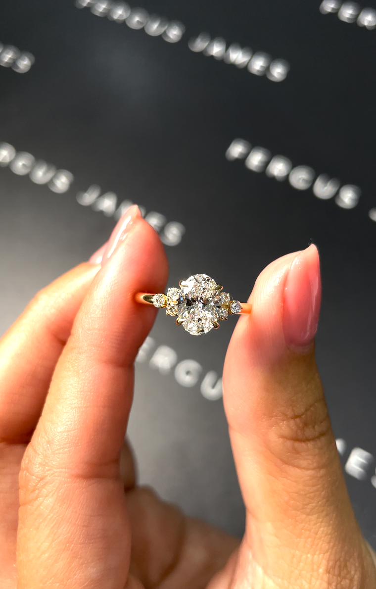 1 Carat Lab-Grown Trilogy Engagement Ring - Oval Diamond