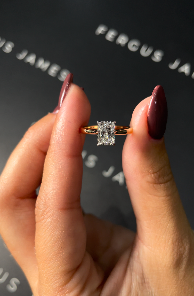 1 Carat Natural Solitaire Engagement Ring - Radiant Diamond