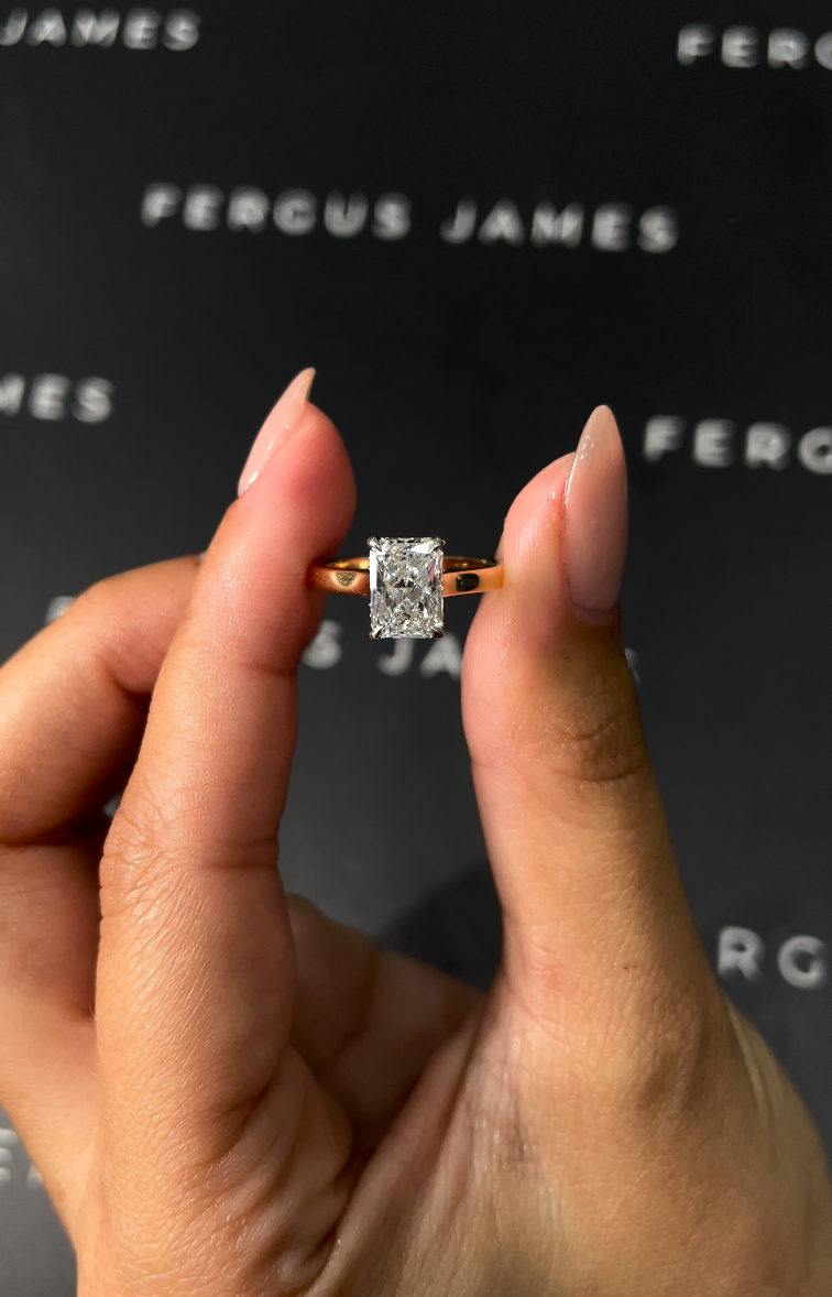 1 Carat Natural Solitaire Engagement Ring - Radiant Diamond