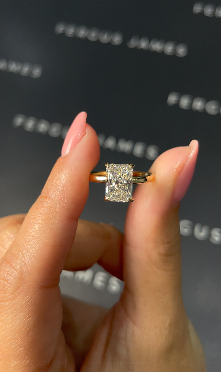 1.5 Carat Natural Solitaire Engagement Ring - Radiant Diamond