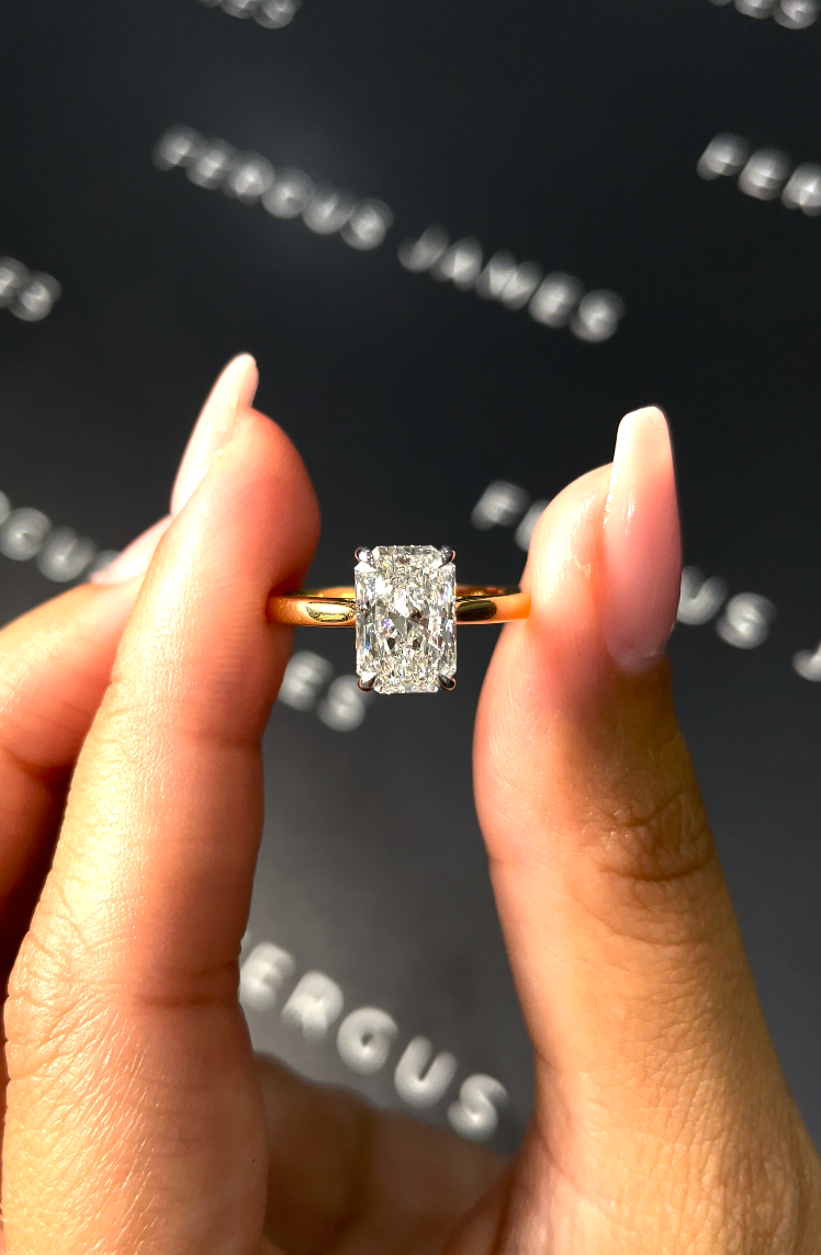 1.5 Carat Natural Solitaire Engagement Ring - Radiant Diamond
