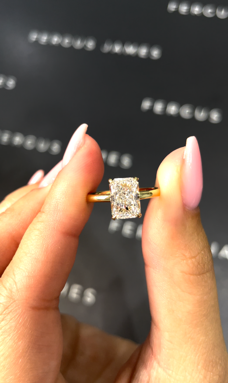 2 Carat Lab-Grown Solitaire Engagement Ring - Radiant Diamond