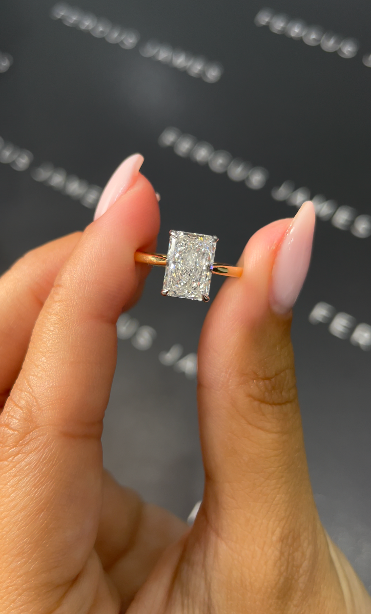 2.5 Carat Natural Solitaire Engagement Ring - Radiant Diamond