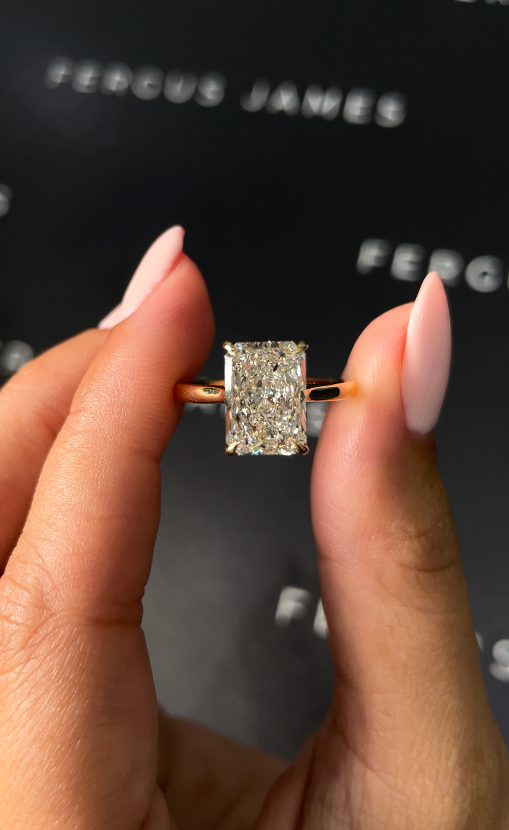 3 Carat Lab-Grown Solitaire Engagement Ring - Radiant Diamond