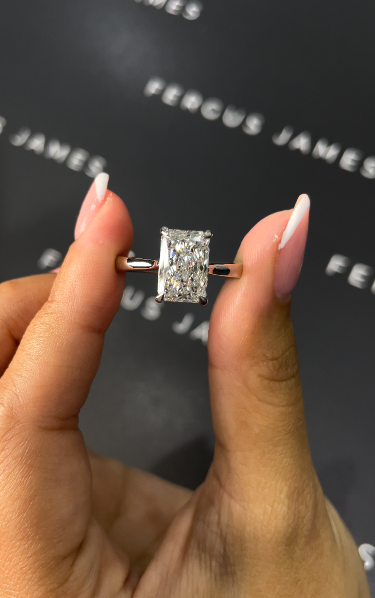3 Carat Lab-Grown Solitaire Engagement Ring - Radiant Diamond