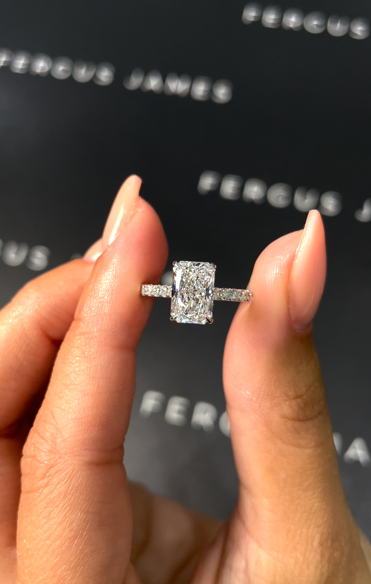 1.5 Carat Lab-Grown Diamond Band Engagement Ring - Radiant Diamond