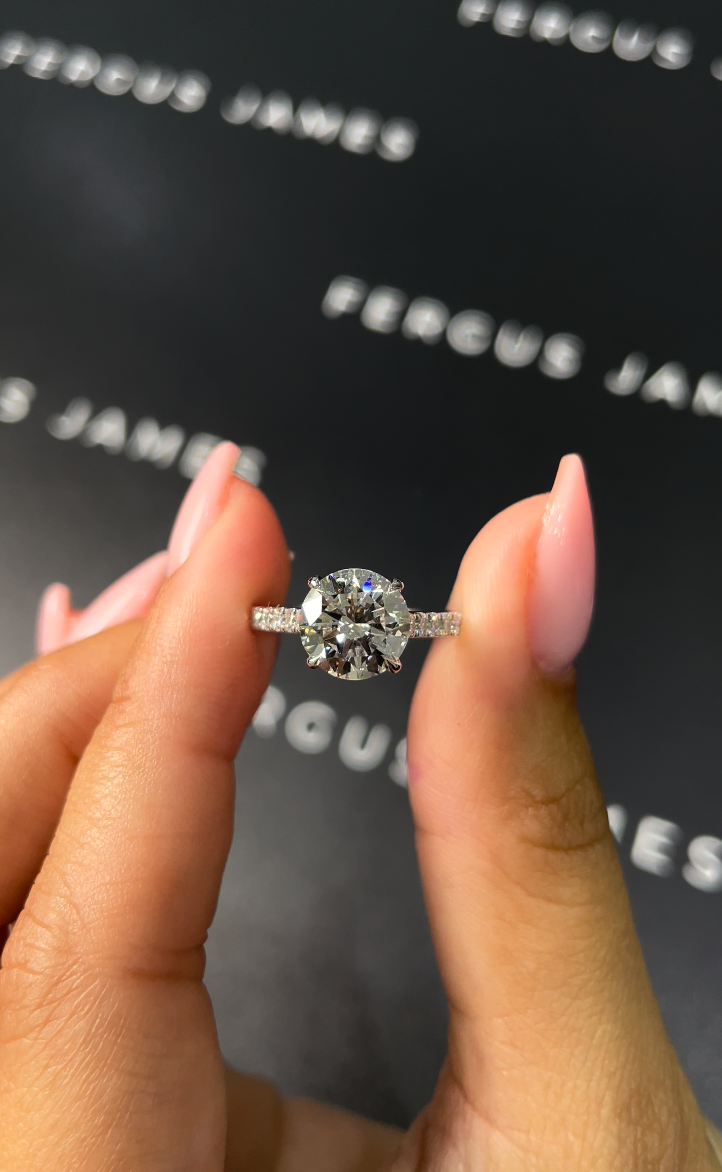 2 Carat Lab-Grown Diamond Band Engagement Ring - Round Diamond