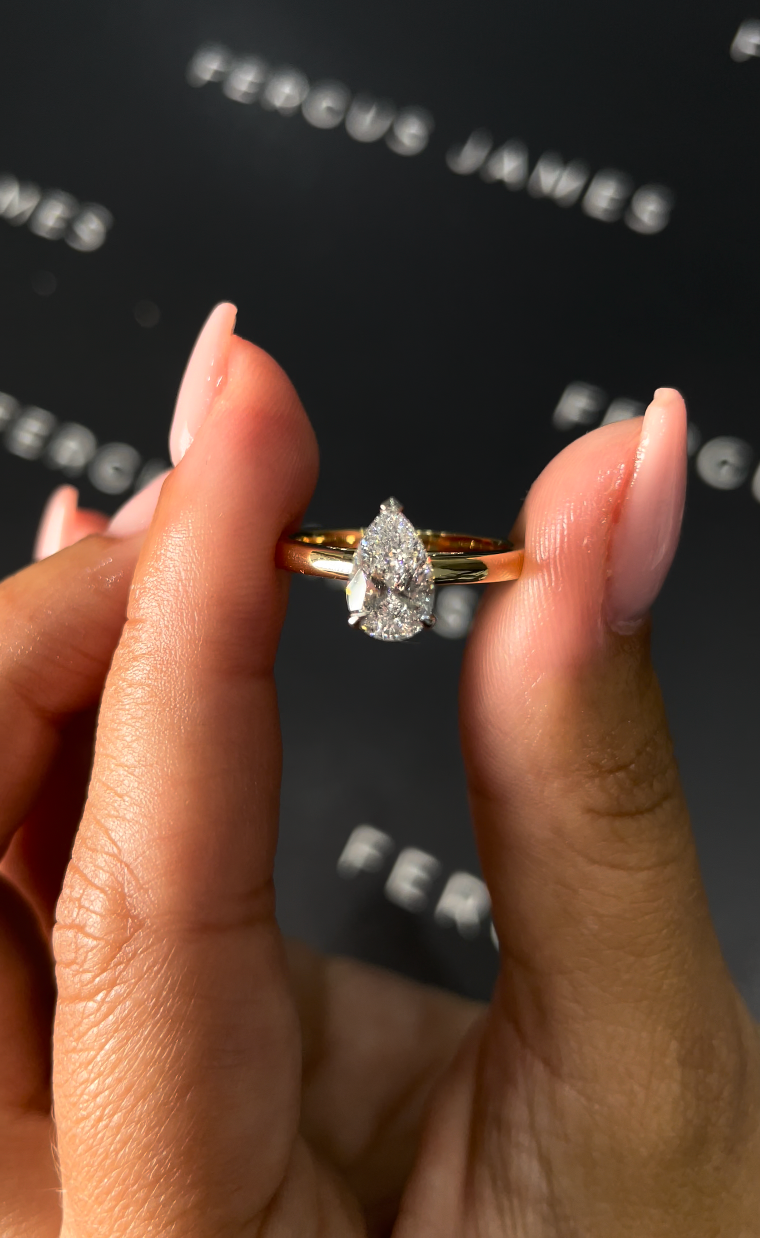 1 Carat Lab-Grown Solitaire Engagement Ring - Pear Diamond
