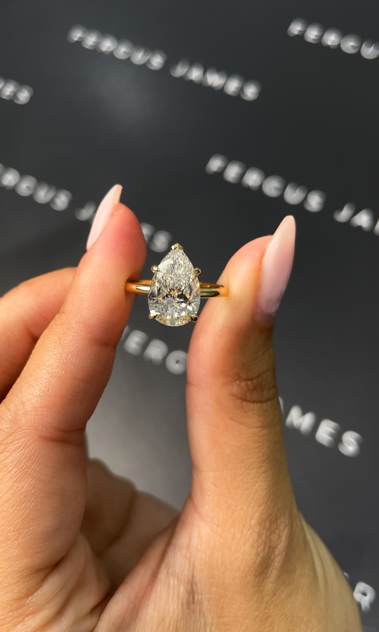 2.5 Carat Lab-Grown Solitaire Engagement Ring - Pear Diamond