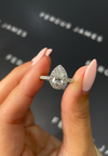 1 Carat Lab-Grown Halo Engagement Ring - Pear Diamond