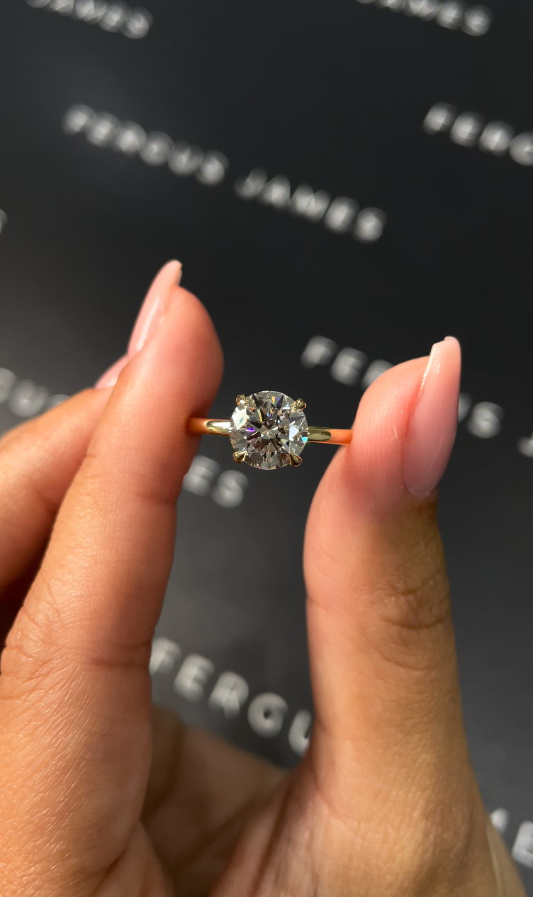 1.5 Carat Natural Solitaire Engagement Ring - Round Diamond