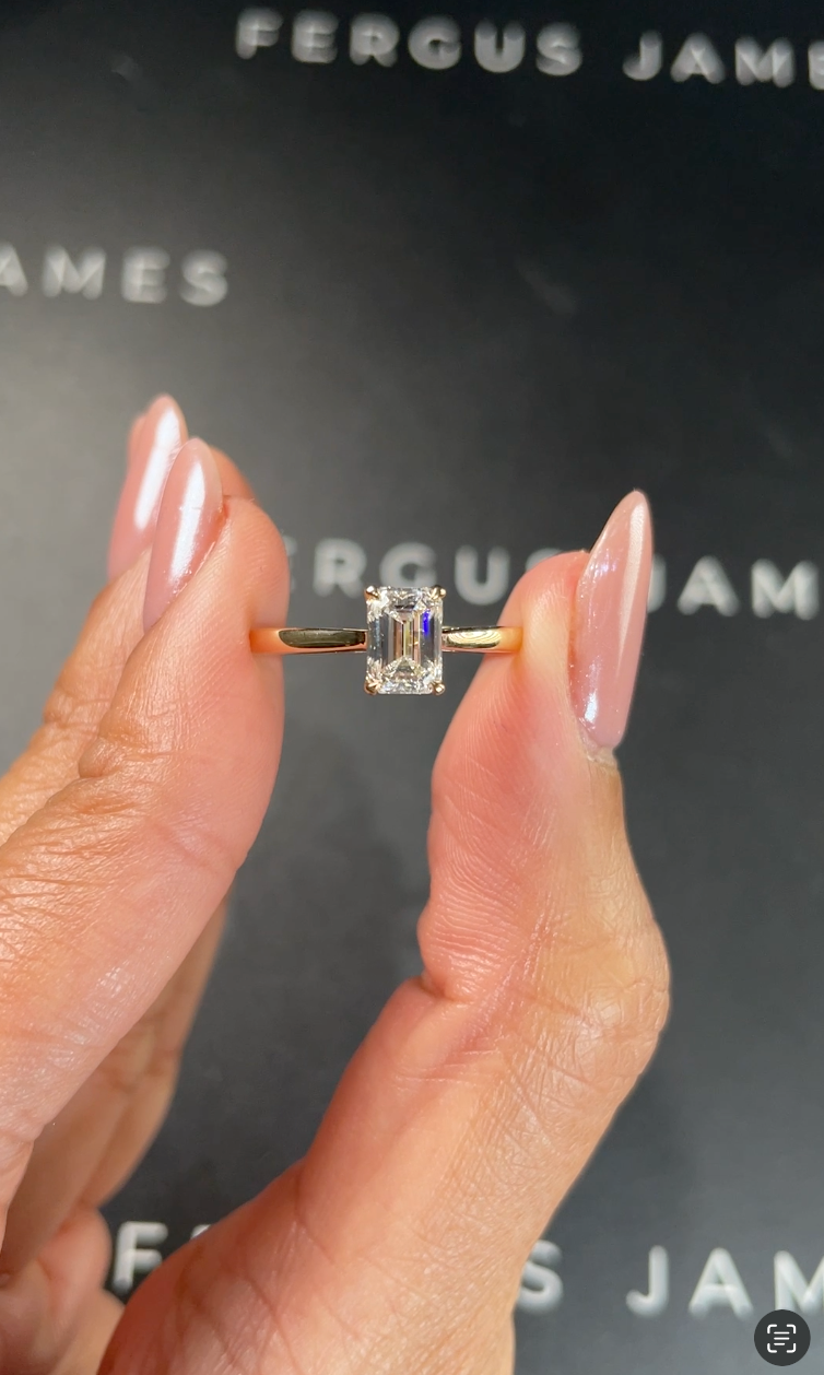 1 Carat Lab-Grown Solitaire Engagement Ring - Emerald Diamond