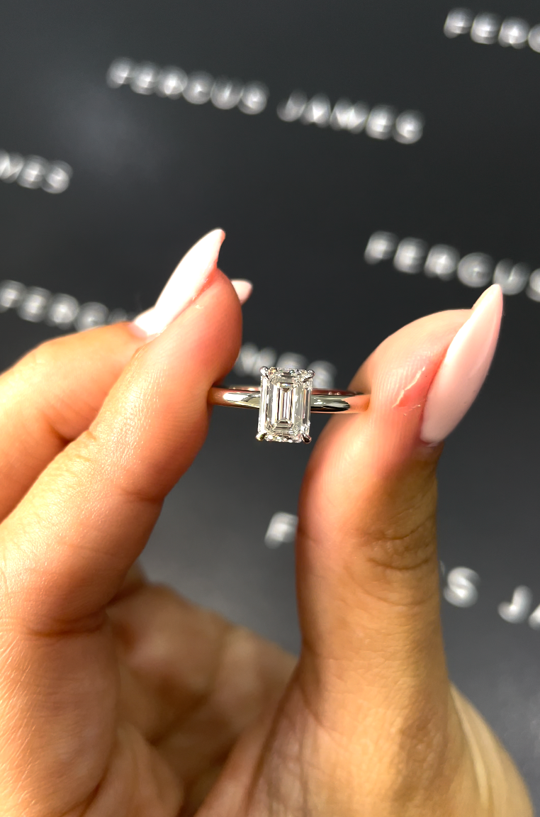 1 Carat Natural Solitaire Engagement Ring - Emerald Diamond
