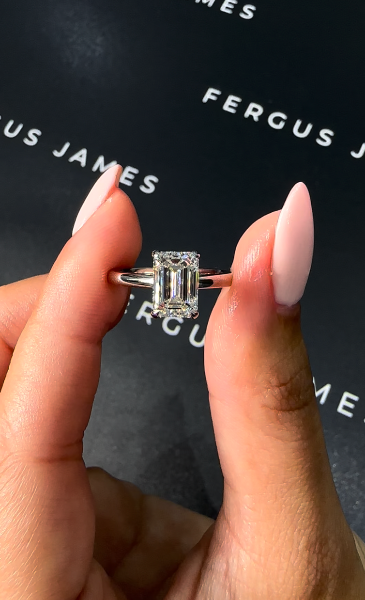 1.5 Carat Natural Solitaire Engagement Ring - Emerald Diamond