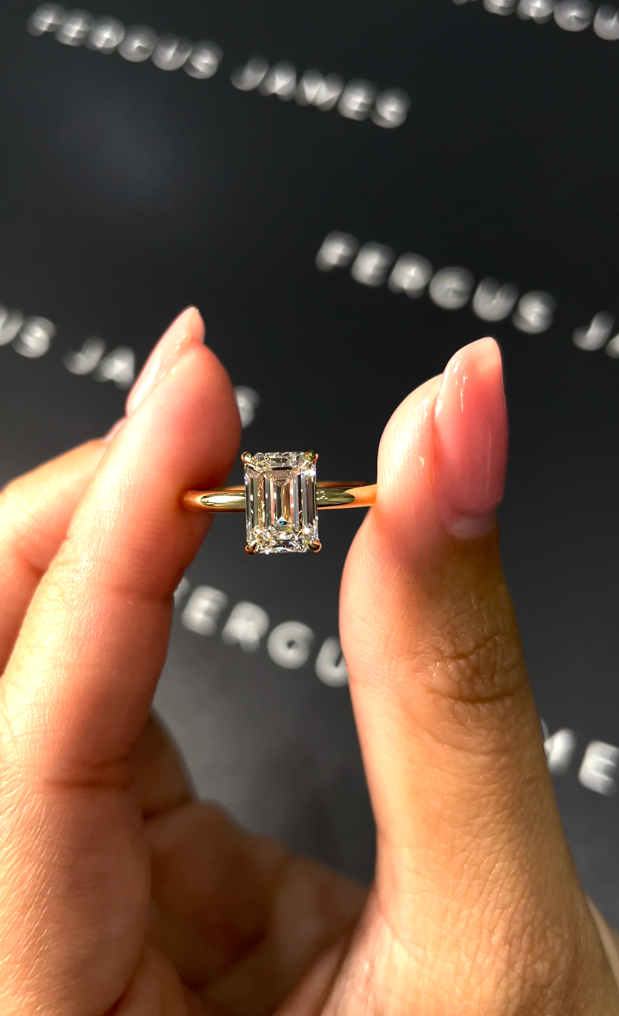 1.5 Carat Natural Solitaire Engagement Ring - Emerald Diamond
