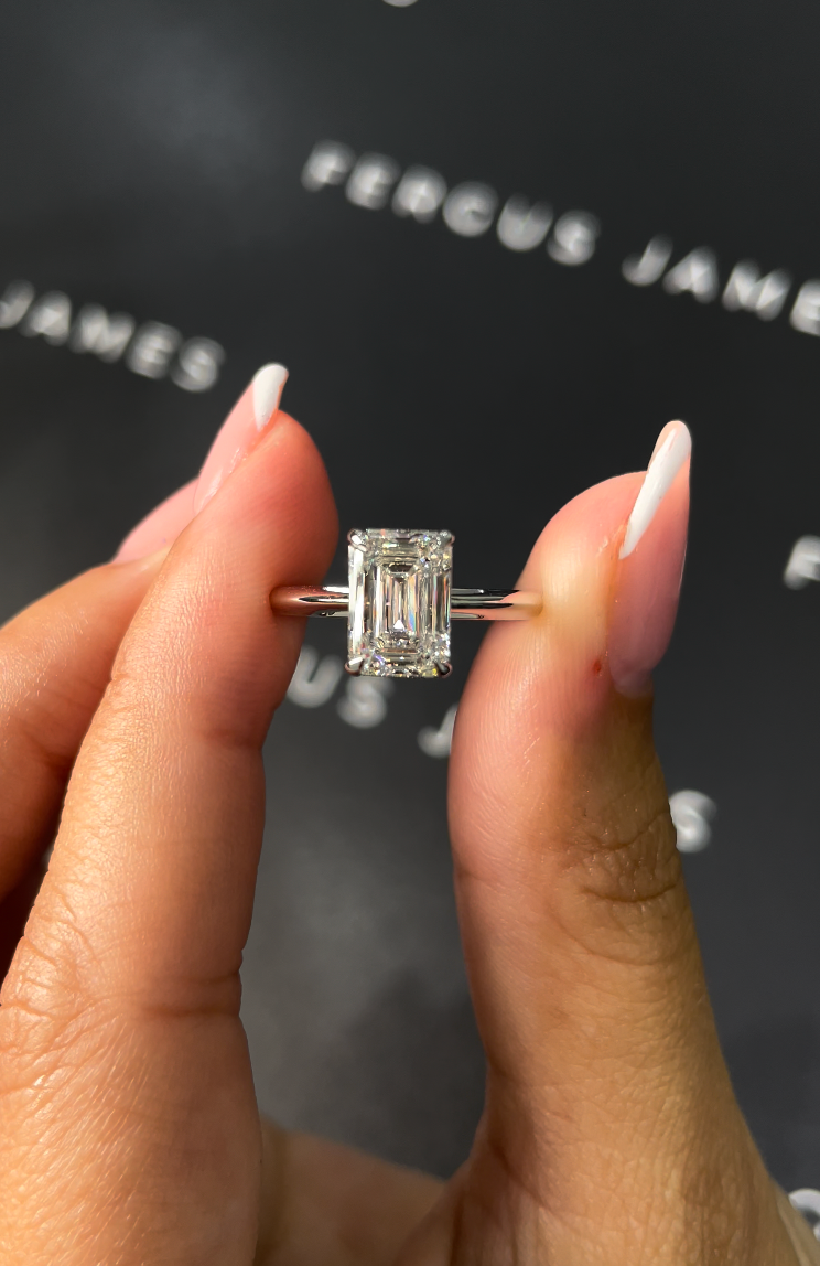 2 Carat Lab-Grown Solitaire Engagement Ring - Emerald Diamond